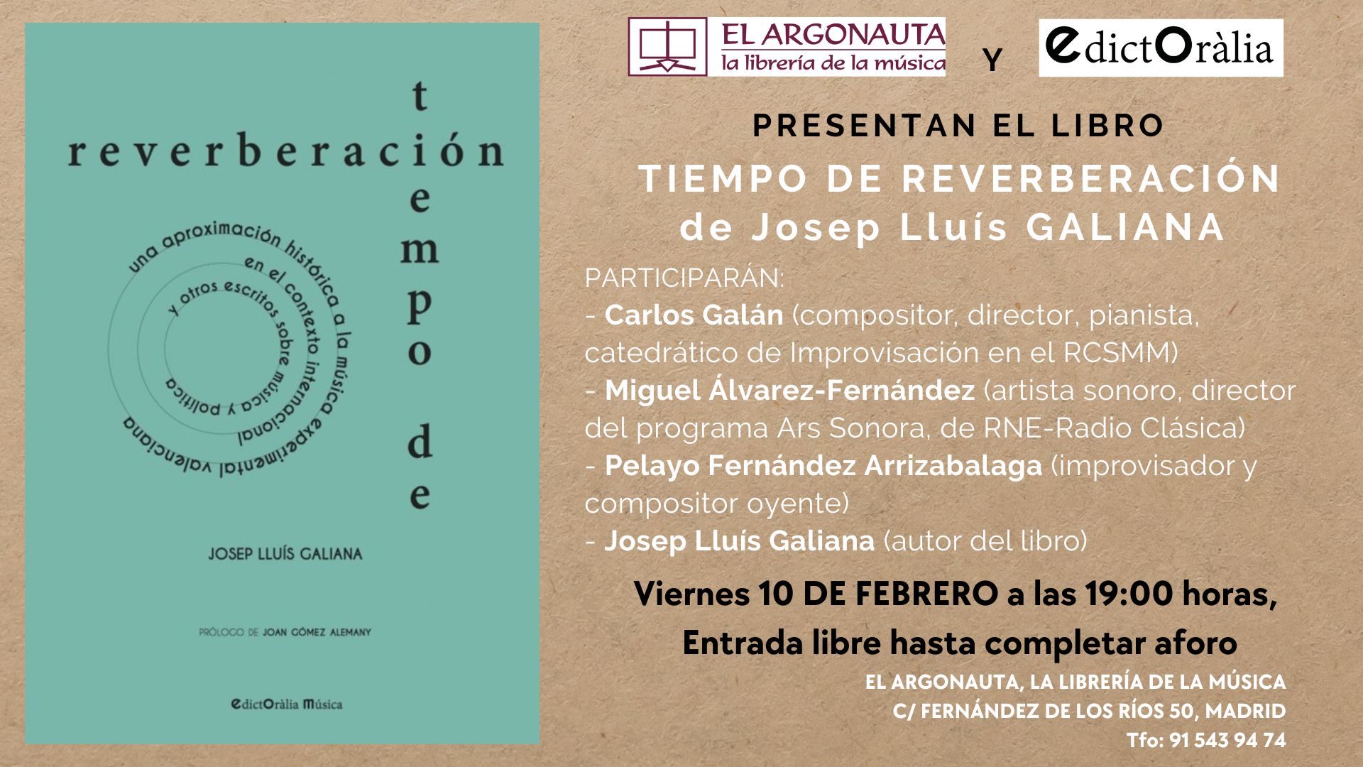 Presentación del libro 'Tiempo de reverberación''