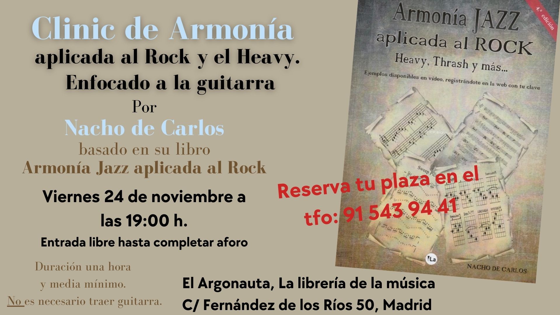 Clinic de Armonía aplicada al Rock y el Heavy. Enfocado a la guitarra.