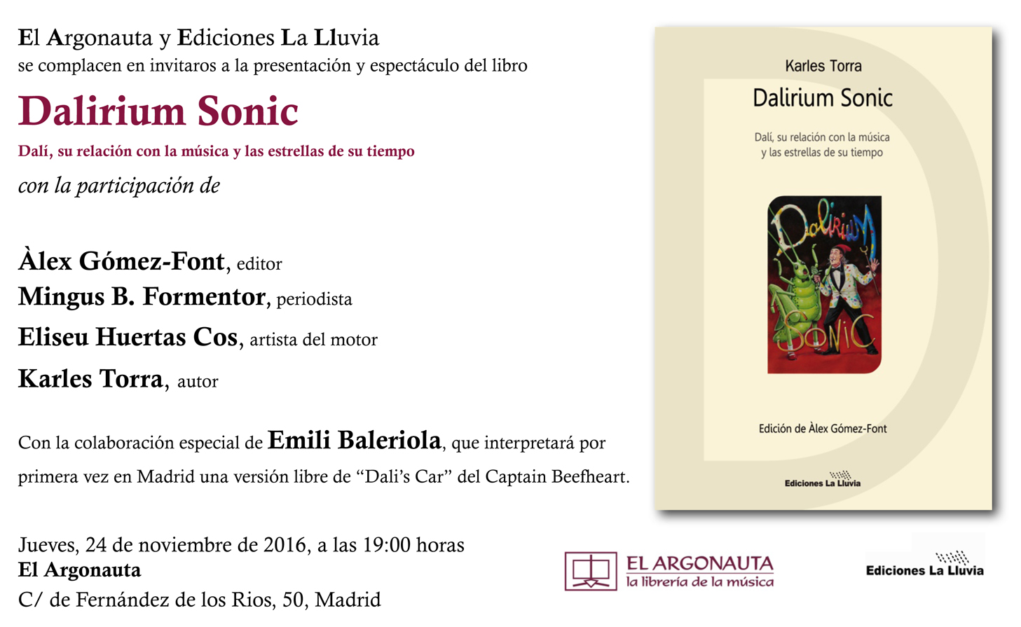 Presentación de "Dalirium Sonic", de Karles Torra