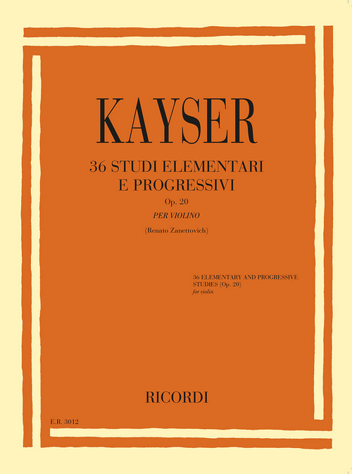 36 Studi elementari e progressivi per Violino, Op. 20, edizione a cura di Renato Zanettovich
