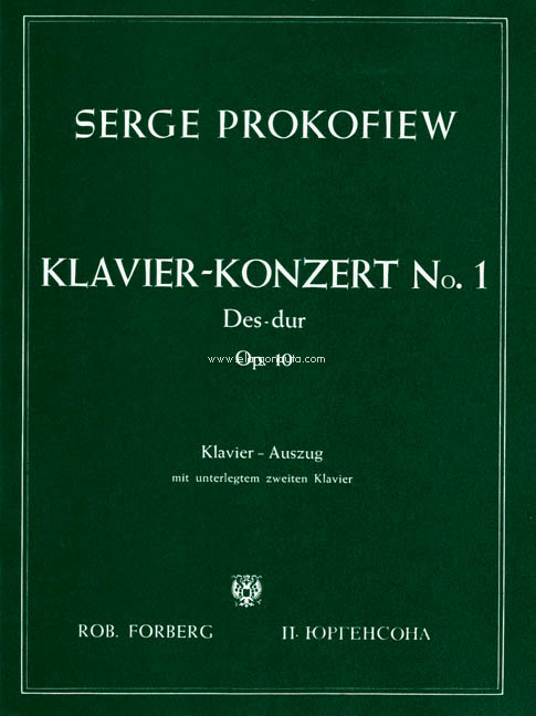 Klavier Konzert No. 1, Des-dur, op. 10, Klavier Auszug mit unterlegtem zweiten Klavier. 9790206101366