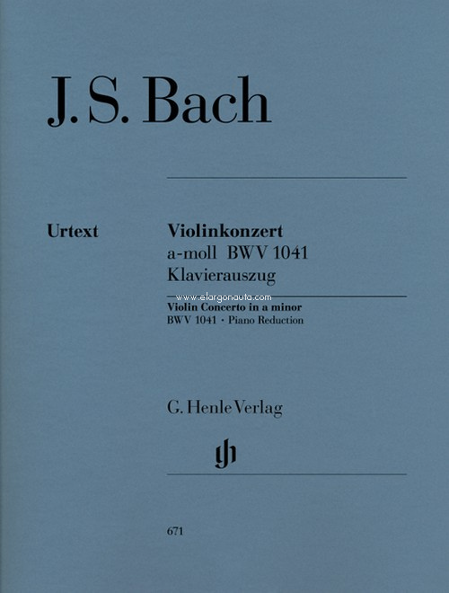 Violinkonzert a-moll BWV 1041, Klavierauszug. 9790201806716