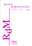 Revista de Musicología, vol. XXVII, 2004, nº 1: Actas del Simposio Internacional "El motu proprio de San Pío X y la música (1903-2003)", Barcelona, 2003. 15316