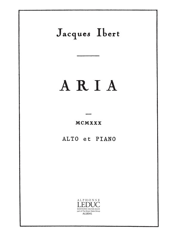 Aria, alto et piano