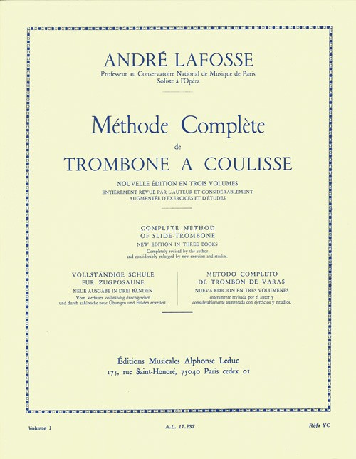 Método completo de trombón de varas, vol. 1 = Méthode complète de trombone à coulisse, vol. 1. 9790046172373