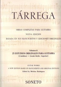 Obras completas para guitarra, vol. II: 25 estudios originales para guitarra, 3 inéditos. Grado medio-superior