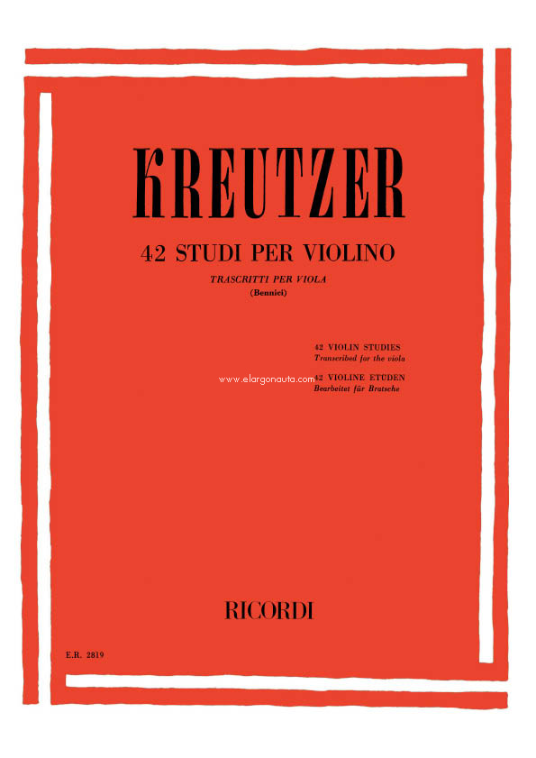 42 studi per violino, trascritti per viola