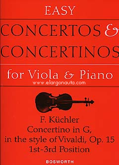 Concertino in G, Op. 15, in the Style of Vivaldi, 1st-3rd Position, for Viola and Piano