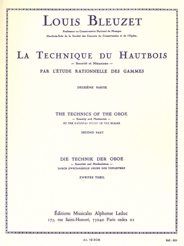 Technique du Hautbois, Vol. 2, par l'étude rationelle des gammes. 9790046193088