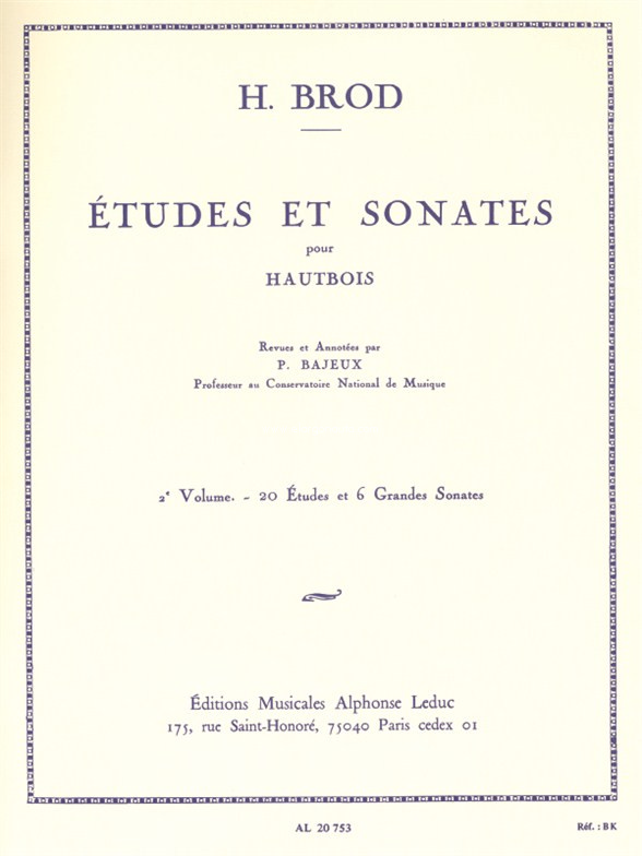 Études et sonates pour hautbois, vol. 2. 9790046207532