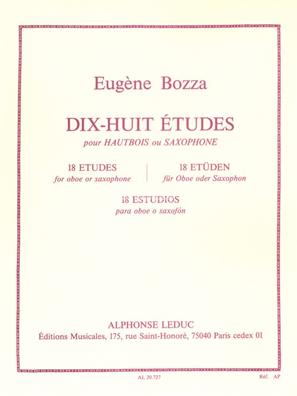 Dix-huit études pour hautbois ou saxophone