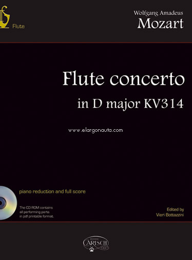 Flute concerto in D major, KV314, piano reduction and full score