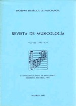 Revista de Musicología, vol. VIII, 1985, nº 1: II Congreso Nacional de Musicología, 1983. 26237