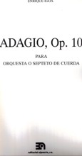 Adagio, op. 10, para orquesta o septeto de cuerda. Partitura general. 9790692120957