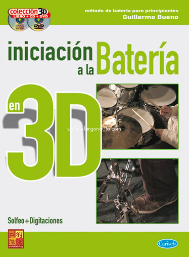 Iniciación a la batería, en 3D: solfeo + digitaciones