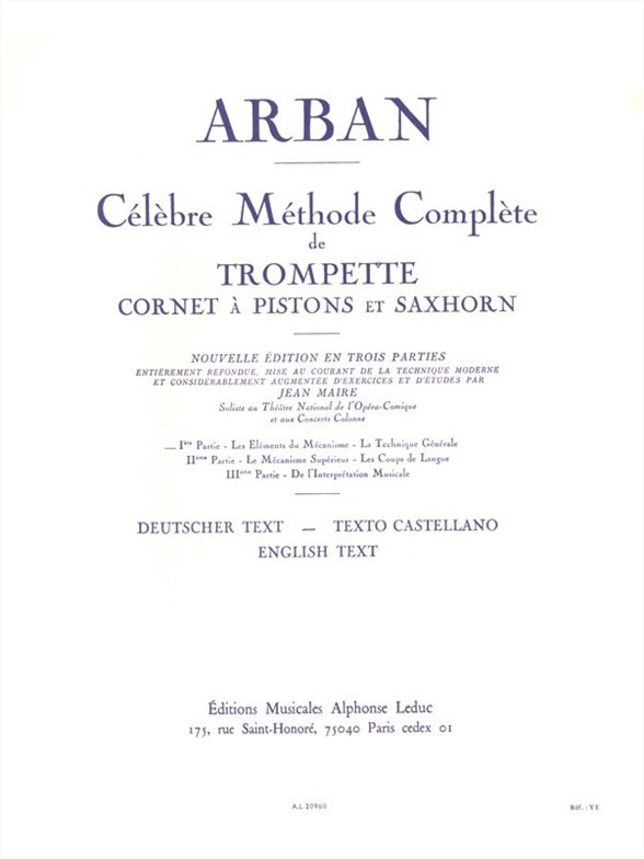 Célebre método completo de trompeta, cornetín y saxhorn, vol. 1. 9790046209604