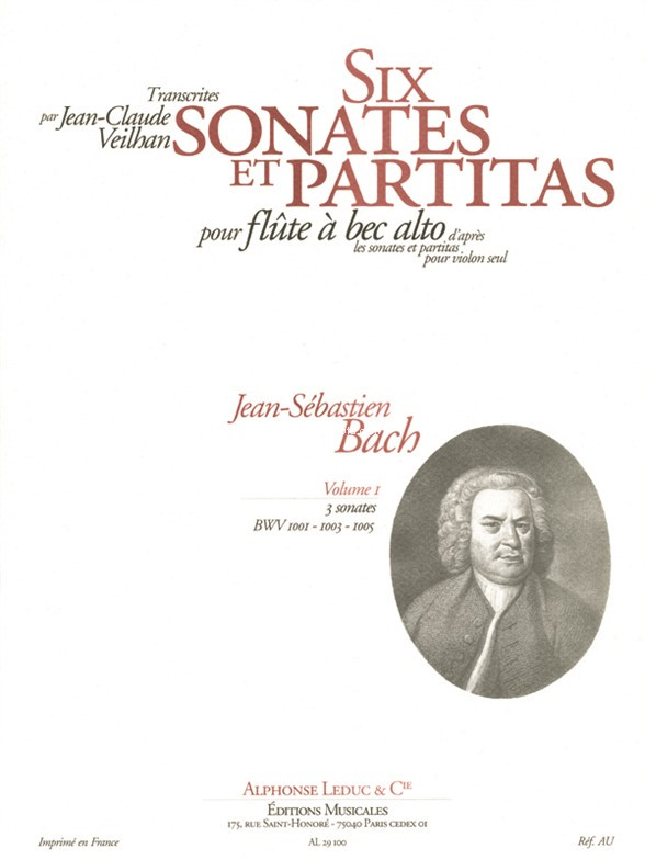 Six Violin Sonatas and Partitas Vol.1, Alto (Treble) Recorder