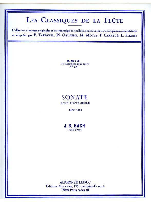 Sonate, pour flûte seule, BWV 1013. 9790046197253
