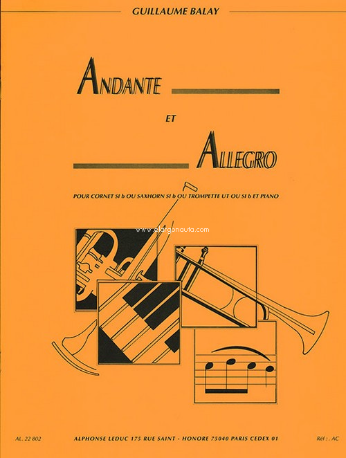 Andante et allegro, pour cornet Si b ou saxhorn Si b ou trompette Ut ou Si b et piano