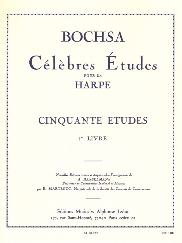 Cinquante Études Op. 34, Vol. 1: Célèbres Études pour la harpe