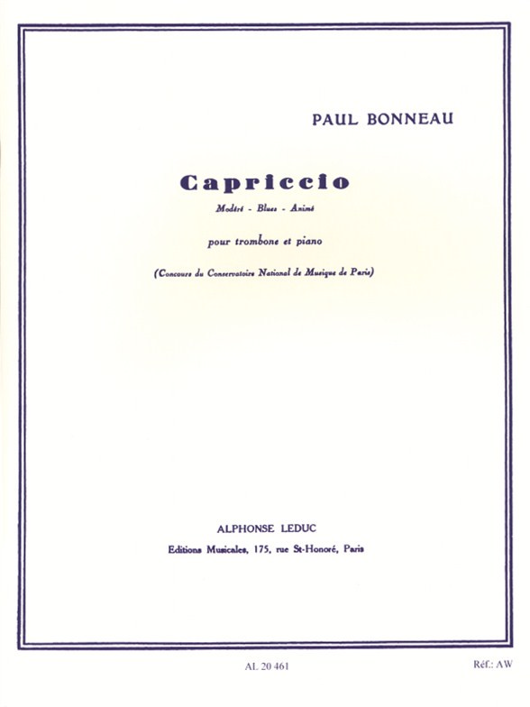 Capriccio, pour Trombone et Piano