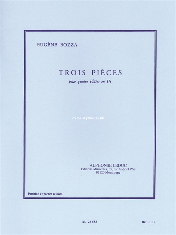 Trois Pièces: pour quatre Flûtes en Ut, Flute Quartet