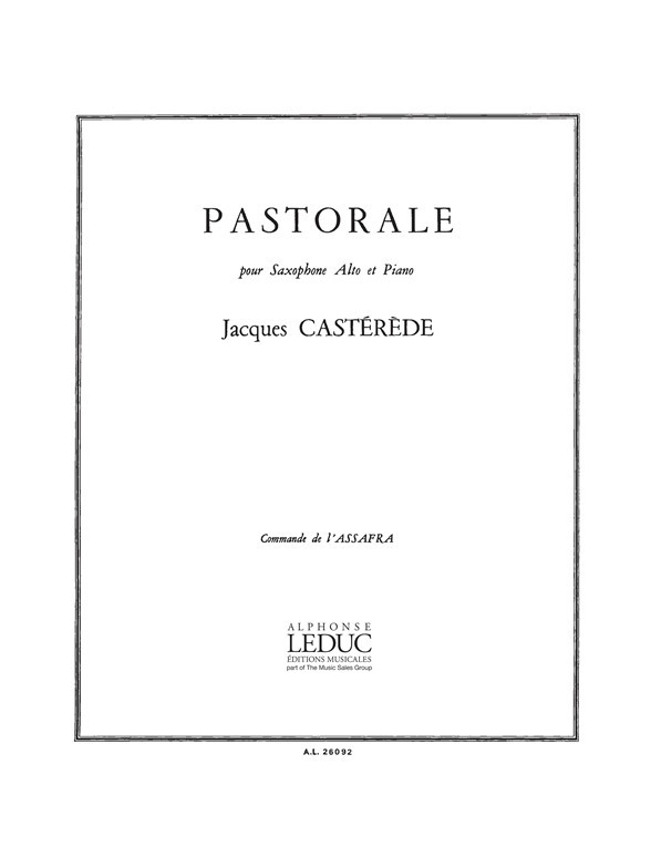 Pastorale, Alto Saxophone and Piano