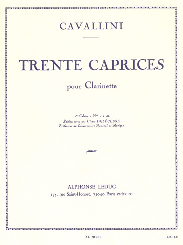 30 Caprices Vol.1: Vol. 1 - 1 A 18, Clarinet