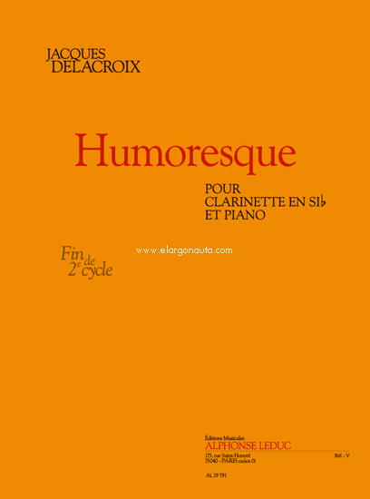 Humoresque pour clarinette si b et piano, Clarinet