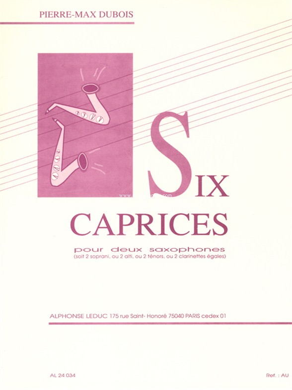 Six Caprices, 2 Saxophones