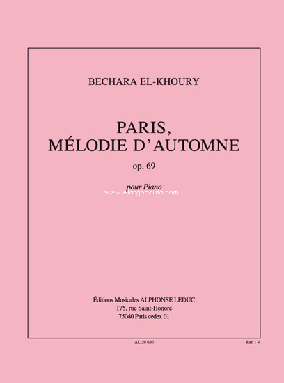Paris Melodie D'Automne Op.69, Piano. 9790046296208