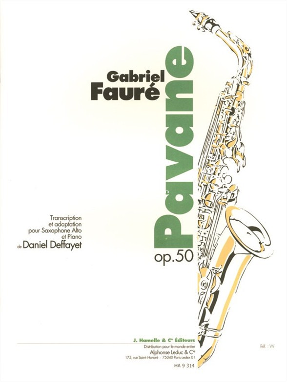 Pavane, op. 50, pour saxophone alto et piano. 9790230793148