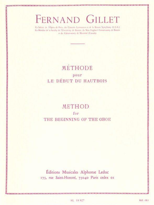 Method for the Beginning of the Oboe = Méthode pour le début du hautbois