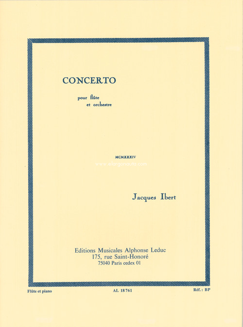 Concerto pour flûte et orchestre, réduction pour piano