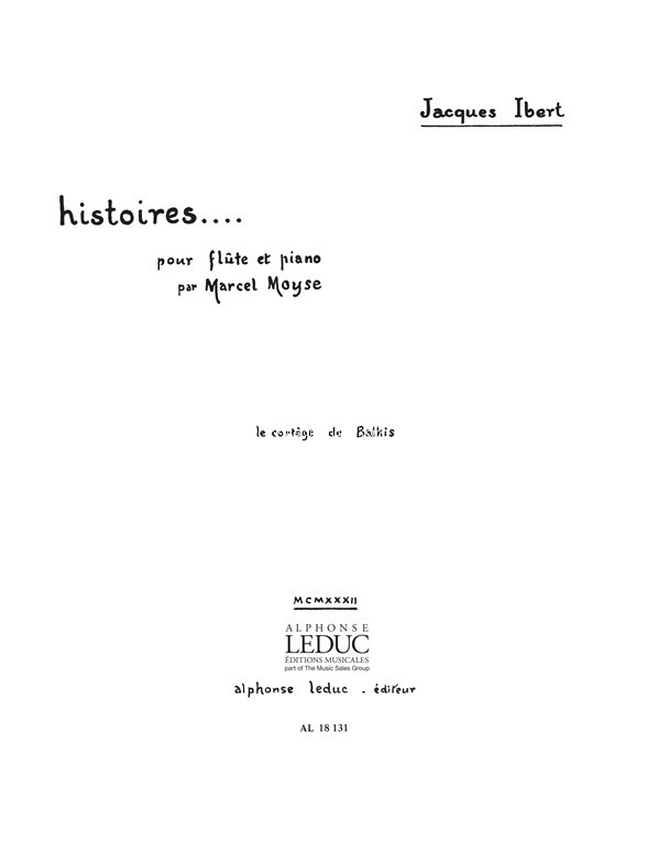 Le Cortège de Balkis, Flute and Piano