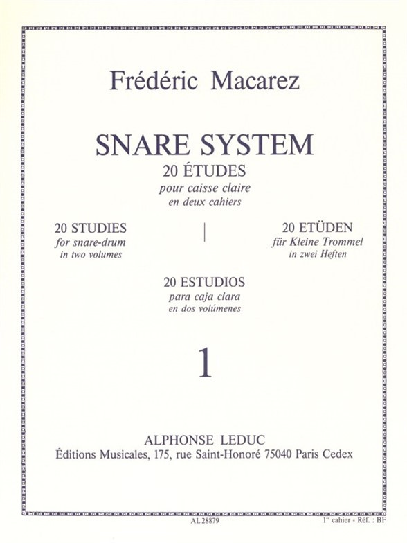 Snare System -20 Etudes: Vol. 1-Caisse-Claire, Snare Drum