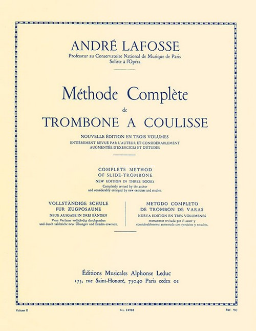 Método completo de trombón de varas, vol. 2 = Méthode complète de trombone à coulisse, vol. 2