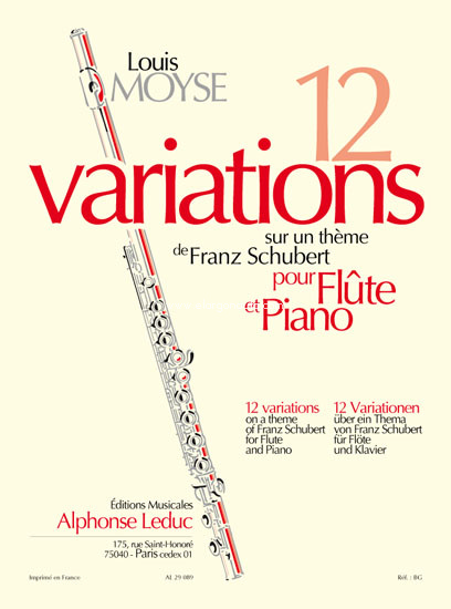 12 Variations sur un Thème de Franz Schubert, Flute and Piano