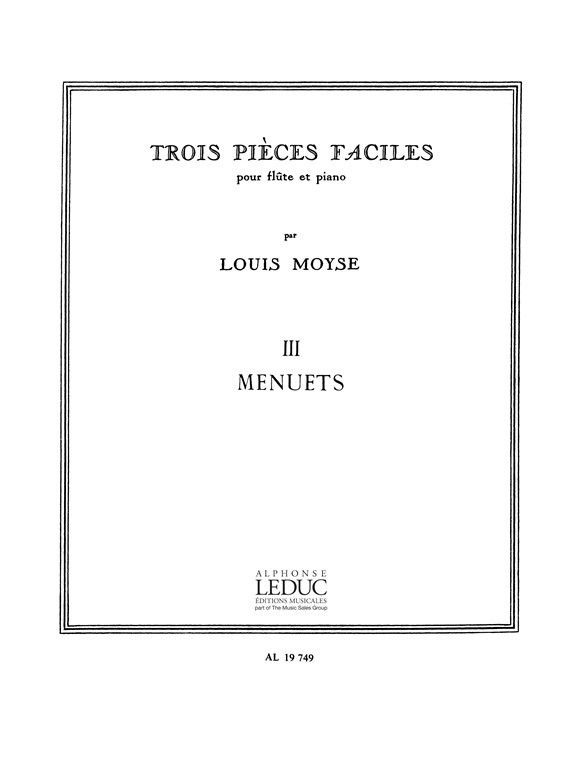 3 Pièces Faciles No. 3: Menuets, Flute and Piano