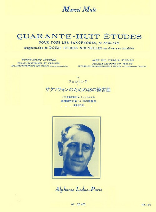 48 Études pour tous les saxophones, de Ferling, augmentées de douze études nouvelles en diverses tonalités