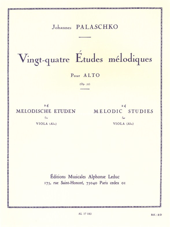 24 Etudes Melodique Opus 77, Viola