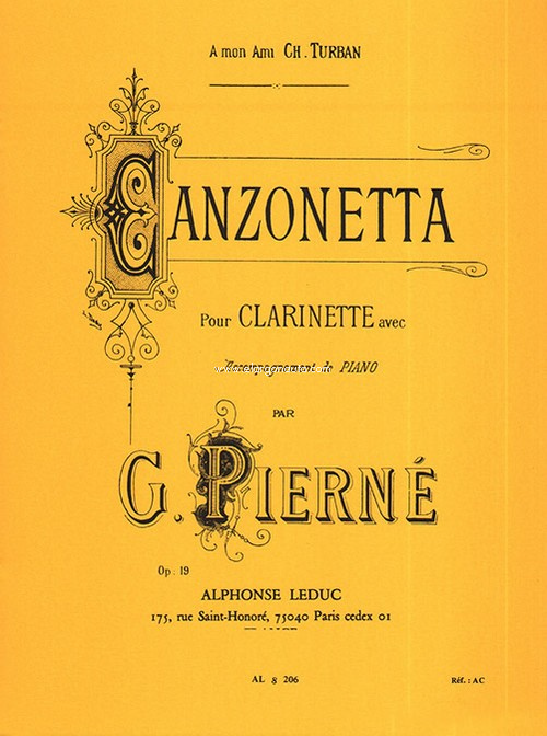 Canzonetta Op. 19, pour clarinet et piano