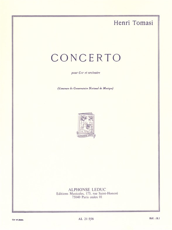 Concerto pour cor et orchestre, réduction pour piano. 9790046215582