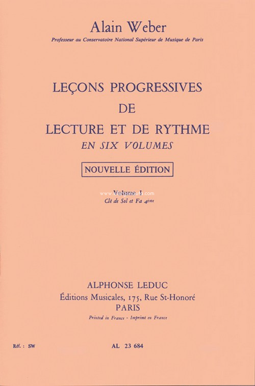 Leçons progressives de lecture et de rythme, vol. I