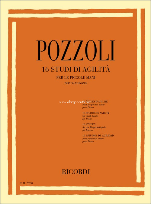 16 estudios de agilidad para manos pequeñas. 9790041822303