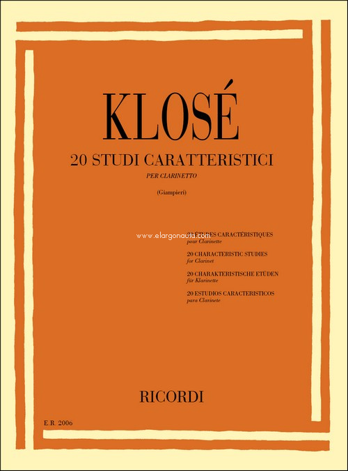 20 Studi Caratteristici: Per Clarinetto