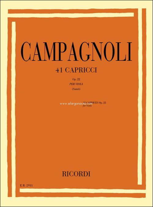 41 capricci per viola, Op. 22 = 41 Caprices for Viola, Op. 22