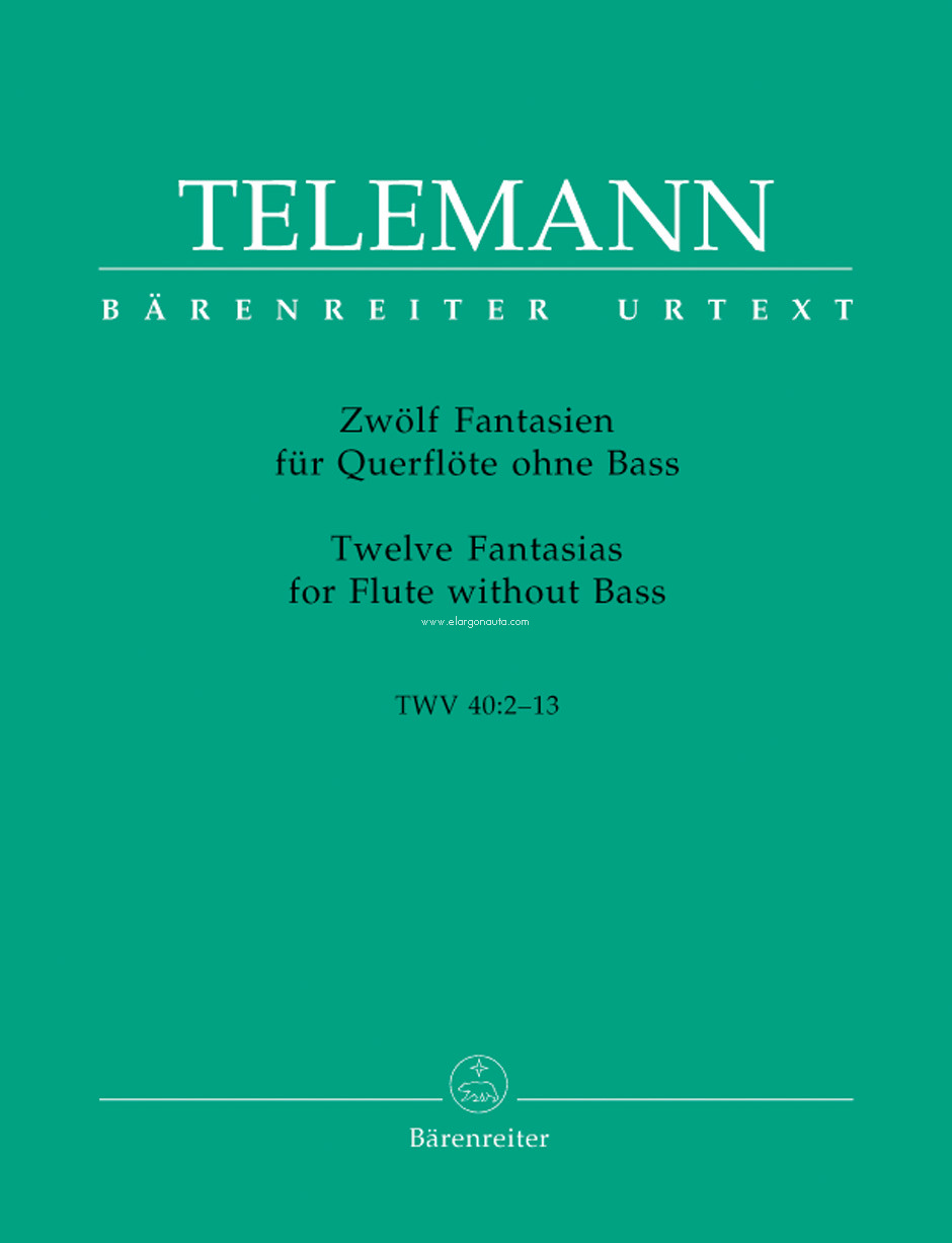 Twelve Fantasias for Flute without Bass, TWV 40:2-13 = Zwölf Fantasien für Querflöte ohne Bass, TWV 40:2-13. 9790006428236