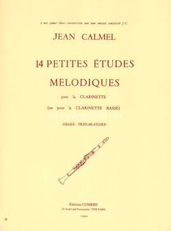 14 petites études mélodiques pour la clarinette (ou pour la clarinette basse). 9790230346740