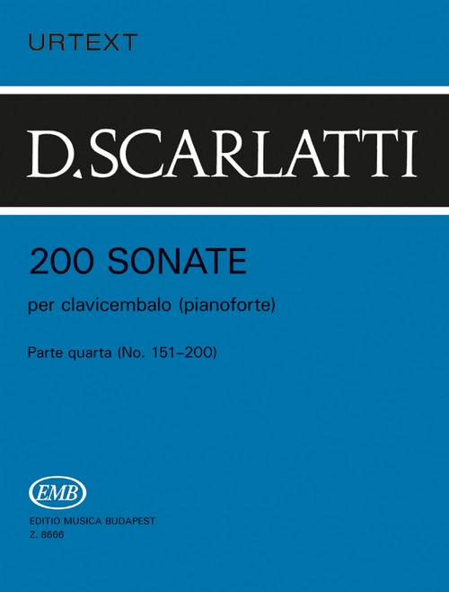 200 Sonate per clavicembalo, vol. 4 (nº 151-200). Pianoforte. Urtext. 9790080086667